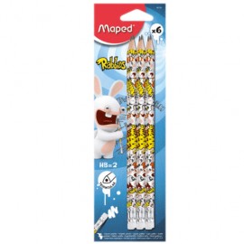 LAPICES GRAFITO RABBIDS B/6 - Envío Gratuito