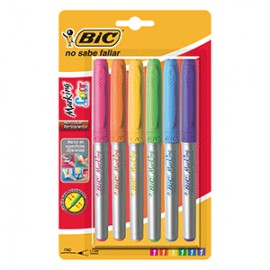 MARCADOR PERMANENTE BIC ULTRAFINO COLOR COLL 6 PIE - Envío Gratuito