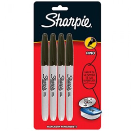 MARCADOR SHARPIE NEGRO 4 PIEZAS - Envío Gratuito