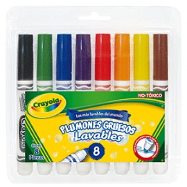 MARCADORES LAVABLES GRUESOS CRAYOLA CON 8 PIEZAS - Envío Gratuito