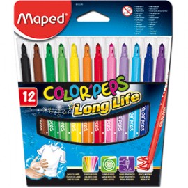 MARCADORES MAPED PEPS LONG LIFE CON 12 PIEZAS - Envío Gratuito