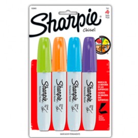 MARCADORES SHARPIE CHISEL FASHION 4 PIEZAS - Envío Gratuito