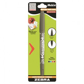 MARCADOR ZEBRA MICKIE DOBLE PUNTA COLOR NEGRO - Envío Gratuito