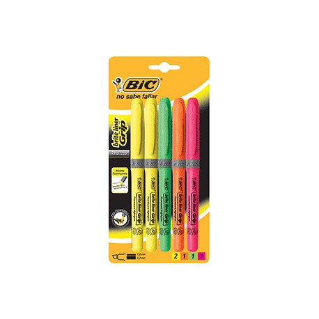 MARCATEXTO BIC BRITE LINER COLORES SURTIDOS 5 PIE - Envío Gratuito