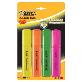 MARCATEXTO BIC BRITE LINER REFRESH SURTIDO 4 PIEZA - Envío Gratuito