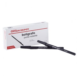 BOLIGRAFO OFFICE DEPOT PUNTO MEDIANO NEGRO PAQ/12 - Envío Gratuito