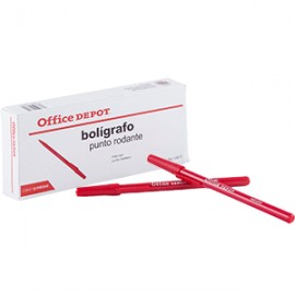 BOLIGRAFO OFFICE DEPOT PUNTO MEDIANO ROJO PAQ/12 - Envío Gratuito