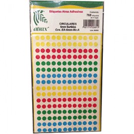 ETIQUETAS CIRCULARES ATRAX VARIOS COLORES CON 768 - Envío Gratuito