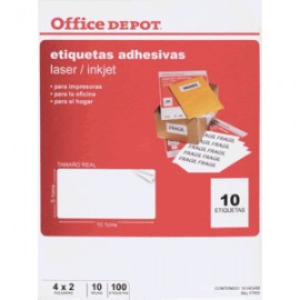 ETIQUETAS LASER INKJET 5.1X10.1 OFFICE DEPOT - Envío Gratuito