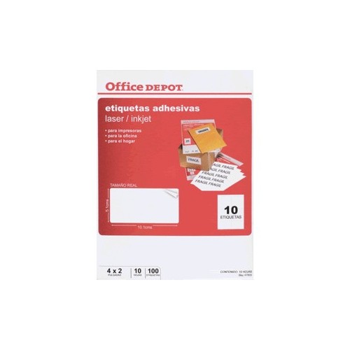 ETIQUETA LASER INKJET 2 5/8X1 OFFICE DEPOT CON 750