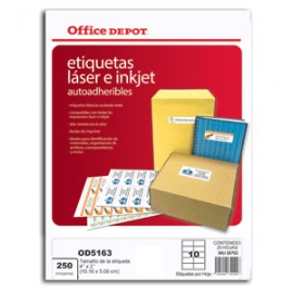 ETIQUETAS LASER INKJET 4X2 OFFICCE DEPOT CON 250 - Envío Gratuito