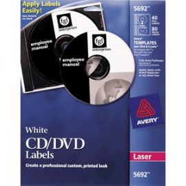 ETIQUETAS LASER CD/DVD AVERY BLANCAS CON 40 PIEZAS - Envío Gratuito