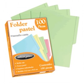 FOLDER CARTA WILSON JONES VERDE CON 100 PIEZAS - Envío Gratuito