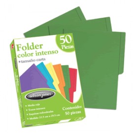 FOLDER CARTA WILSON JONES VERDE CON 50 PIEZAS - Envío Gratuito