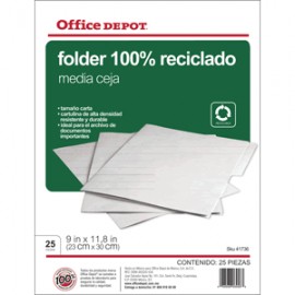 FOLDER CARTA OFFICE DEPOT RECICLADO CON 25 PIEZAS - Envío Gratuito