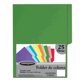 FOLDER CARTA WILSON JONES VERDE CON 25 PIEZAS - Envío Gratuito