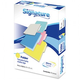 FOLDER CARTA SIGNATURE AMARILLO CON 50 PIEZAS - Envío Gratuito