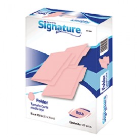 FOLDER CARTA SIGNATURE ROSA CON 100 PIEZAS - Envío Gratuito