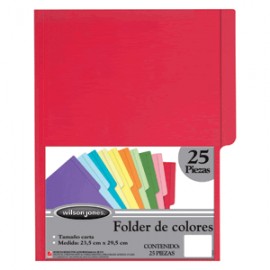 FOLDER CARTA WILSON JONES ROJO CON 25 PIEZAS - Envío Gratuito