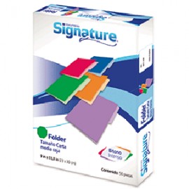 FOLDER CARTA SIGNATURE VERDE CON 50 PIEZAS - Envío Gratuito