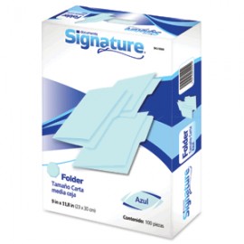 FOLDER CARTA SIGNATURE AZUL CON 100 PIEZAS - Envío Gratuito