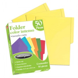 FOLDER CARTA AMARILLO INTENSO CON 50 PIEZAS - Envío Gratuito