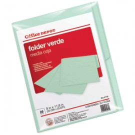 FOLDER CARTA OFFICE DEPOT VERDE CON 25 PIEZAS - Envío Gratuito