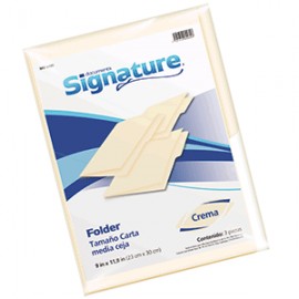 FOLDER CARTA SIGNATURE CREMA CON 3 PIEZAS - Envío Gratuito