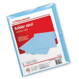 FOLDER CARTA OFFICE DEPOT AZUL CON 5 PIEZAS - Envío Gratuito