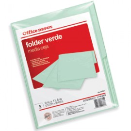 FOLDER CARTA OFFICE DEPOT VERDE CON 5 PIEZAS - Envío Gratuito