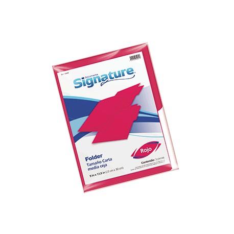 FOLDER CARTA SIGNATURE ROJO CON 3 PIEZAS - Envío Gratuito