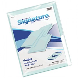 FOLDER CARTA SIGNATURE AZUL CON 3 PIEZAS - Envío Gratuito