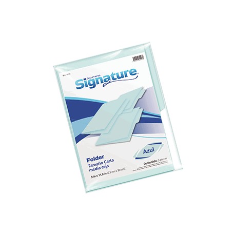 FOLDER CARTA SIGNATURE AZUL CON 3 PIEZAS - Envío Gratuito