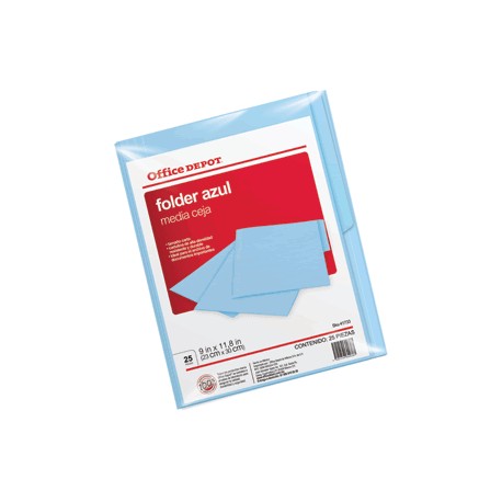 FOLDER CARTA OFFICE DEPOT AZUL CON 25 PIEZAS - Envío Gratuito