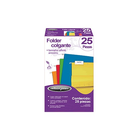 FOLDER COLGANTE WILSON JONES OFICIO ARCOIRIS 25PZS - Envío Gratuito