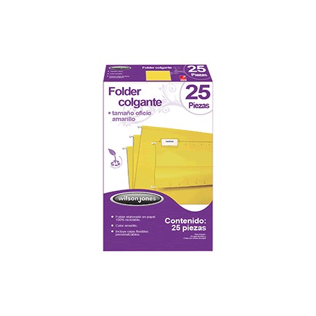 FOLDER COLGANTE WILSON JONES OFICO AMARILLO 25PZ - Envío Gratuito