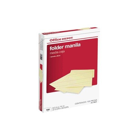 FOLDER OFICIO OFFICE DEPOT MANILA CON 100 PIEZAS - Envío Gratuito