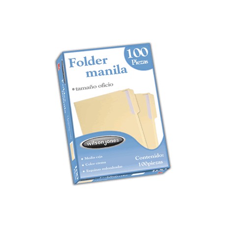 FOLDER OFICIO WILSON JONES MANILA CON 100 PIEZAS - Envío Gratuito