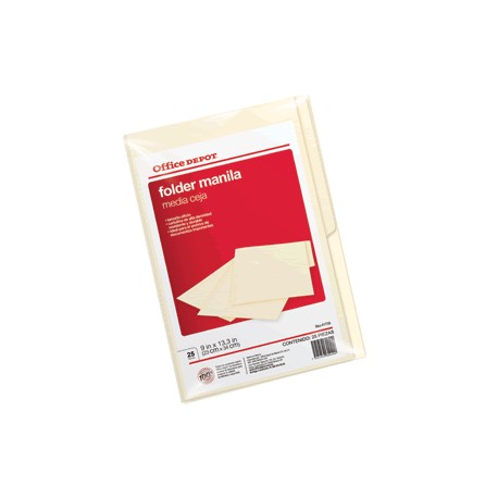 FOLDER OFICIO OFFICE DEPOT MANILA CON 25 PIEZAS - Envío Gratuito