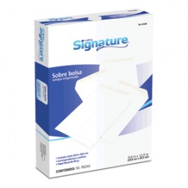 SOBRE DE PAPEL SIGNATURE ENGOMADO CARTA 50 PIEZAS - Envío Gratuito