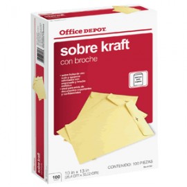 SOBRES DE PAPEL CARTA OFFICE DEPOT CON BROCHE 100 - Envío Gratuito