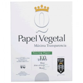 PAPEL VEGETAL CARTA BLANCO 100 HOJAS ROYAL CAST - Envío Gratuito