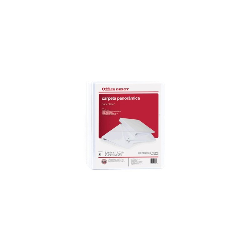 CARPETA OFFICE DEPOT PANORAMICA BLANCA CON 2