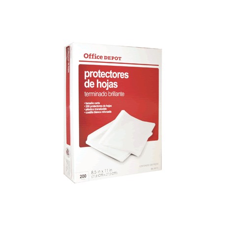 PROTECTOR DE HOJAS OFFICE DEPOT BRILLANTE CON 200 - Envío Gratuito