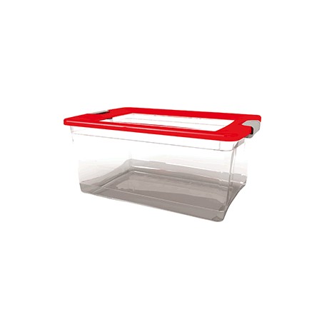 CAJA PLASTICA KENDY BROADWAY 32 LITROSS TAPA ROJA - Envío Gratuito