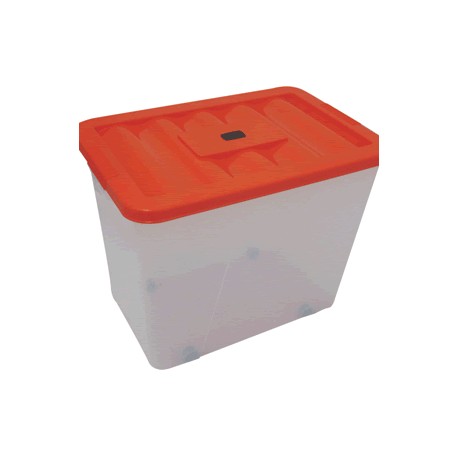 CAJA EUROPLAST ERICK 46 CON RUEDAS TAPA NARANJA - Envío Gratuito