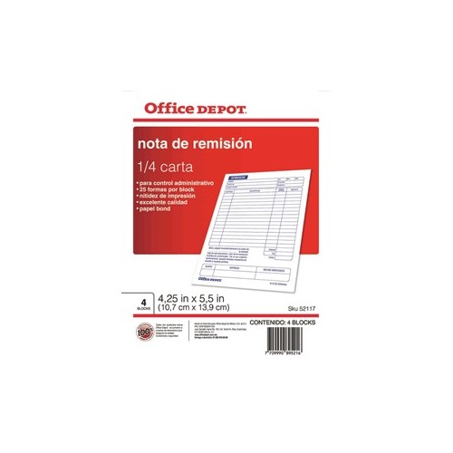 COMPROBANTE GASTOS OFFICE DEPOT 1/4 CARTA