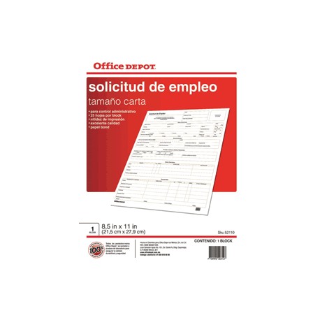 SOLICITUD DE EMPLEO OFFICE DEPOT - Envío Gratuito