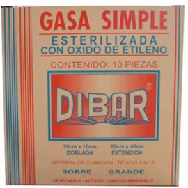 GASA ESTERIL DIBAR 10X10 10 PIEZAS - Envío Gratuito