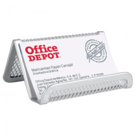 PORTATARJETAS MESH COLOR PLATA OFFICE DEPOT - Envío Gratuito